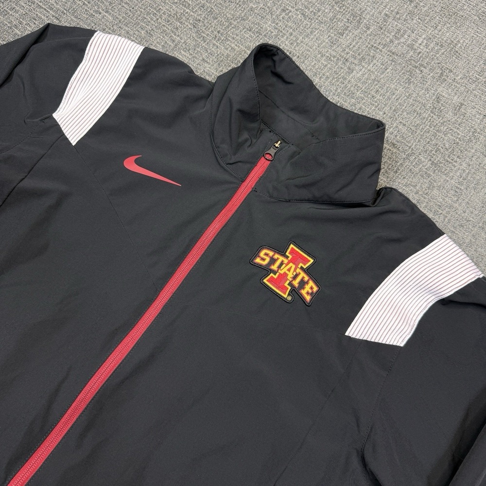 Nike Iowa State Cyclones Jacket Mens Medium Black Track Full Zip Player Issued